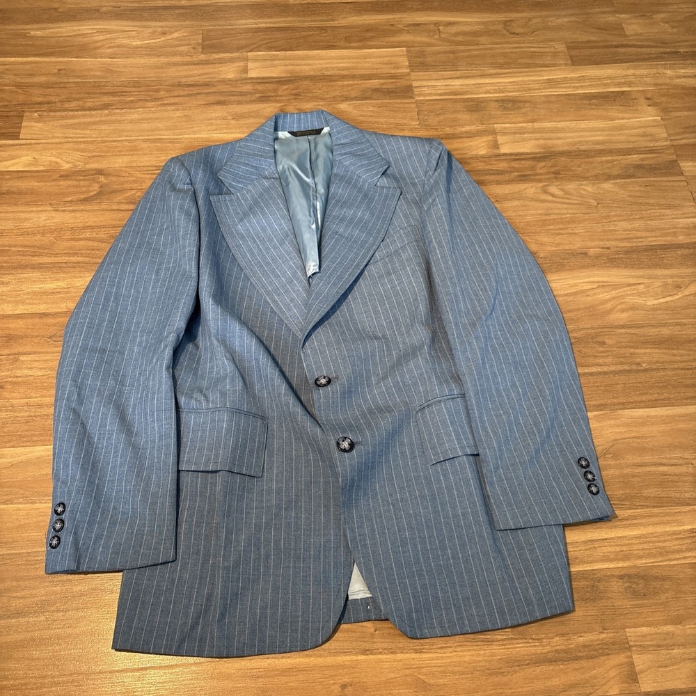 Vintage Kennedys Madison 3 Pinstripe Blazer Blue 2 Button Suit Jacket 41R